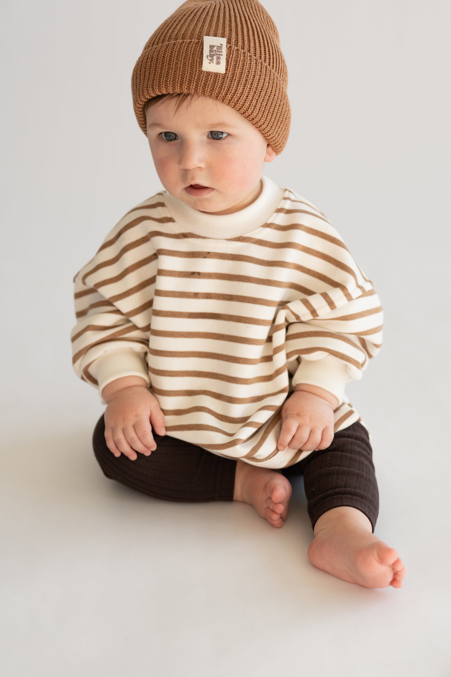 Bluza overisze BEIGE STRIPES