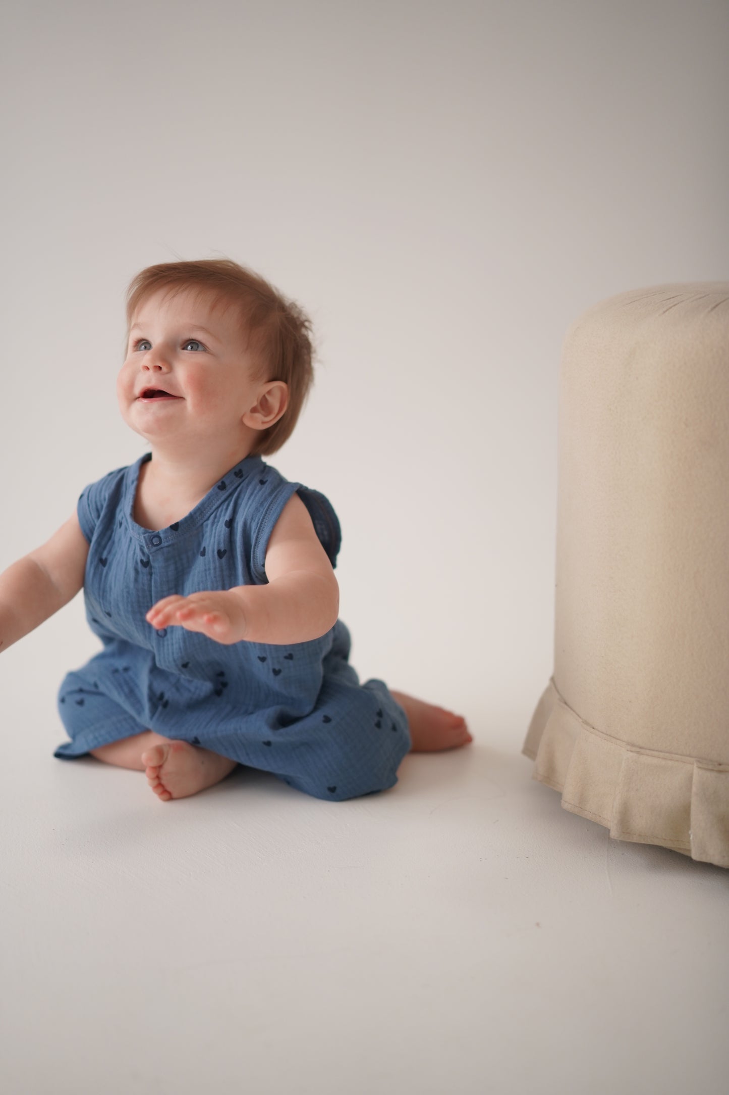 Rompers muślinowy BLUE HEART
