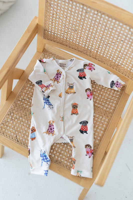 Pajacyk na napy CREAM PUPPY