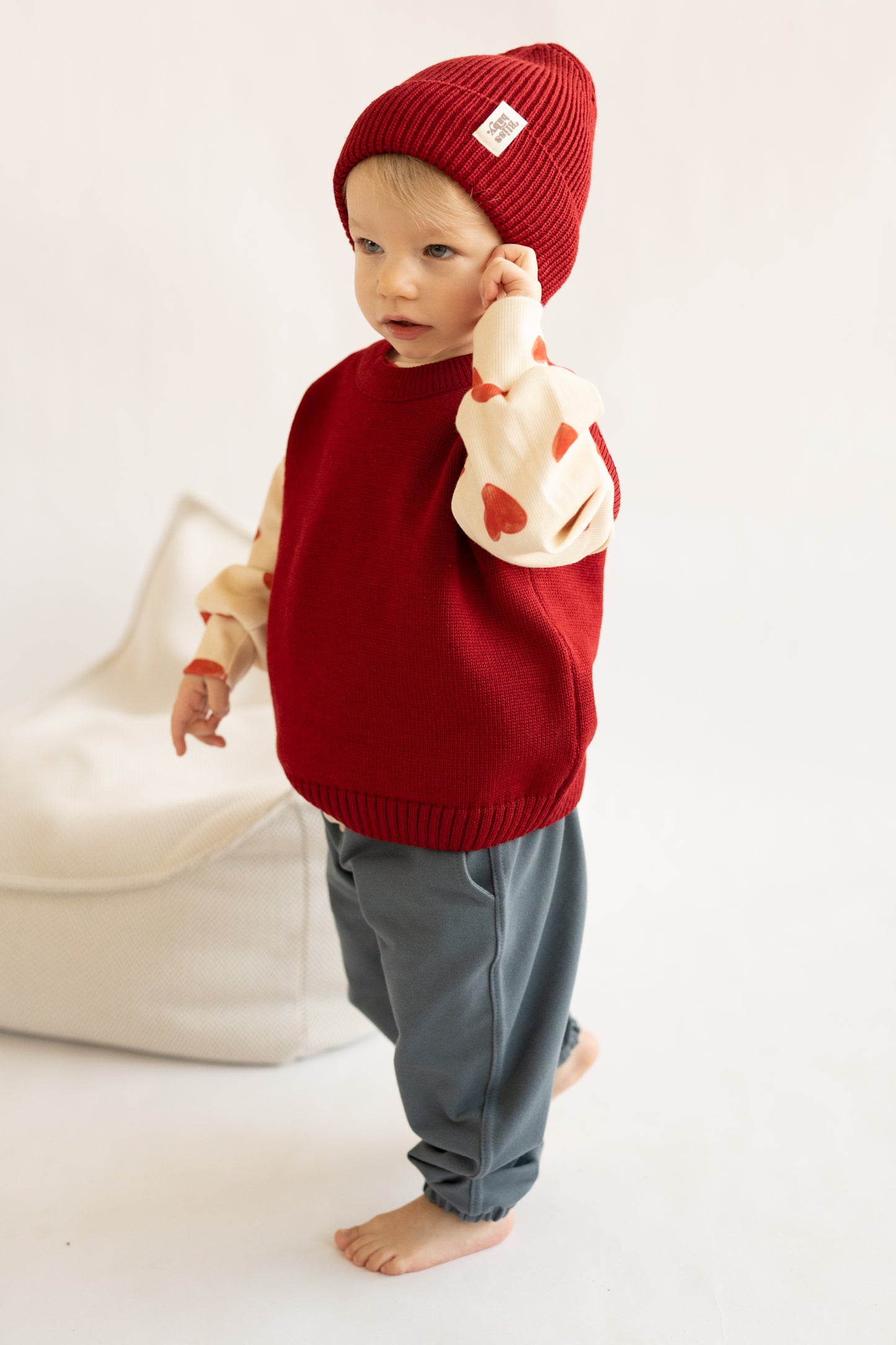Czapka merino CHERRY