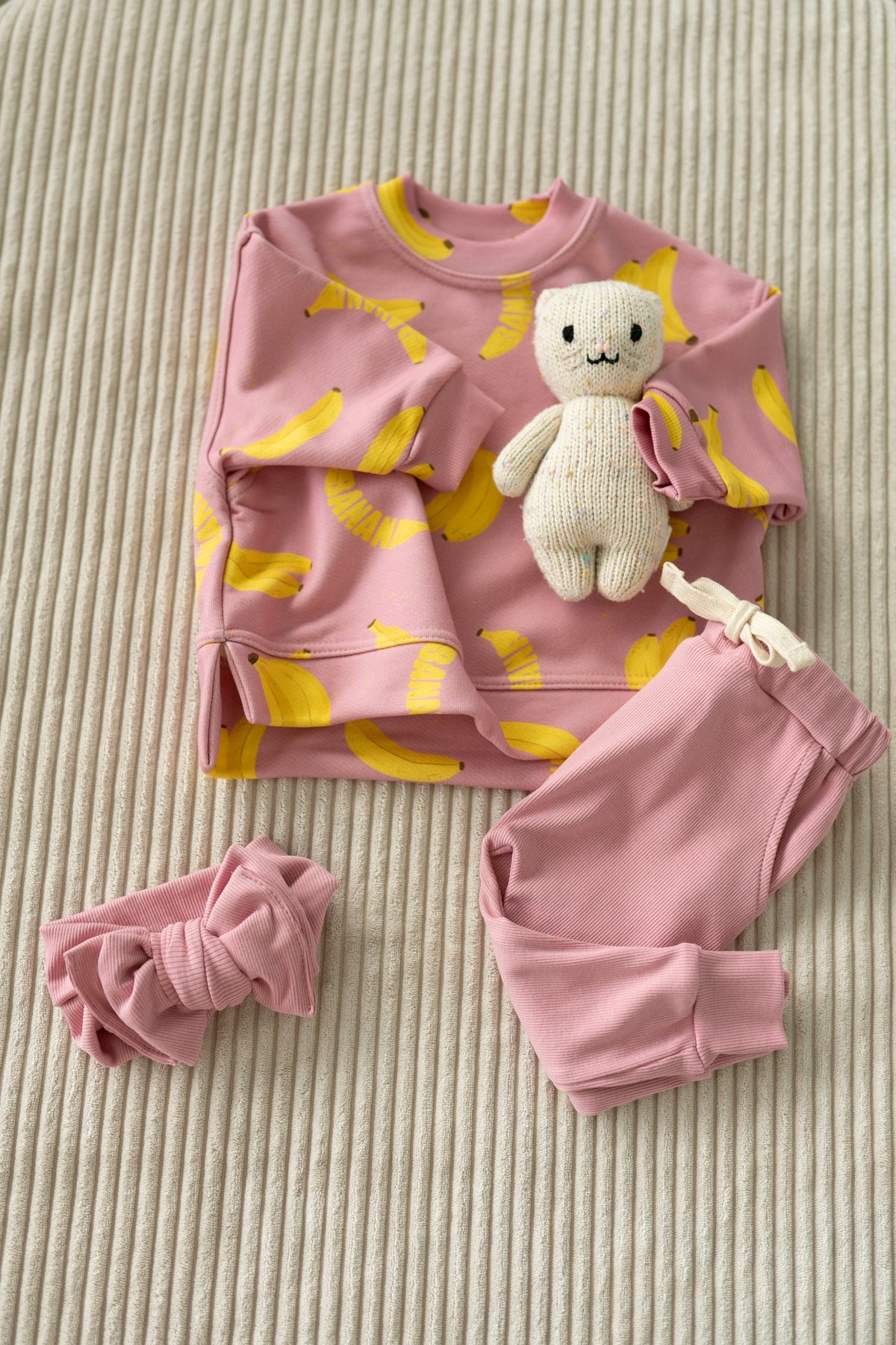 Spodnie prążkowane OLD PINK