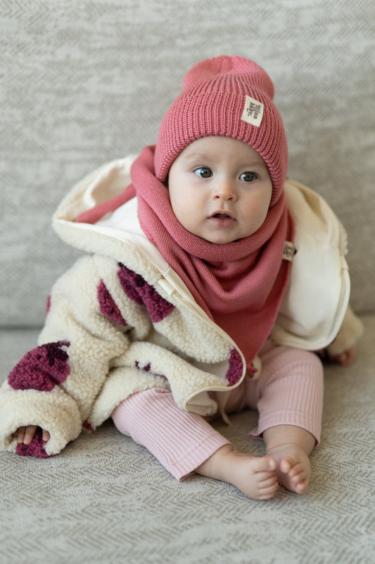 Szalik trójkątny merino RASPBERRY