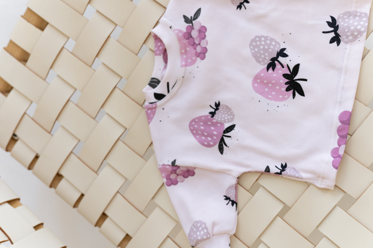 Bluza prążkowana oversize OWOCE RÓŻOWE