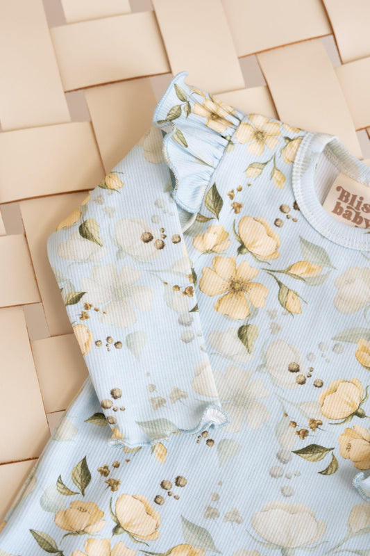 Bluzka z falbanką RÓŻE BŁĘKIT