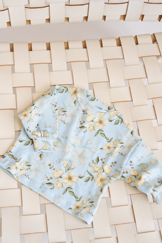 Bluza prążkowana oversize RÓŻE BŁĘKIT