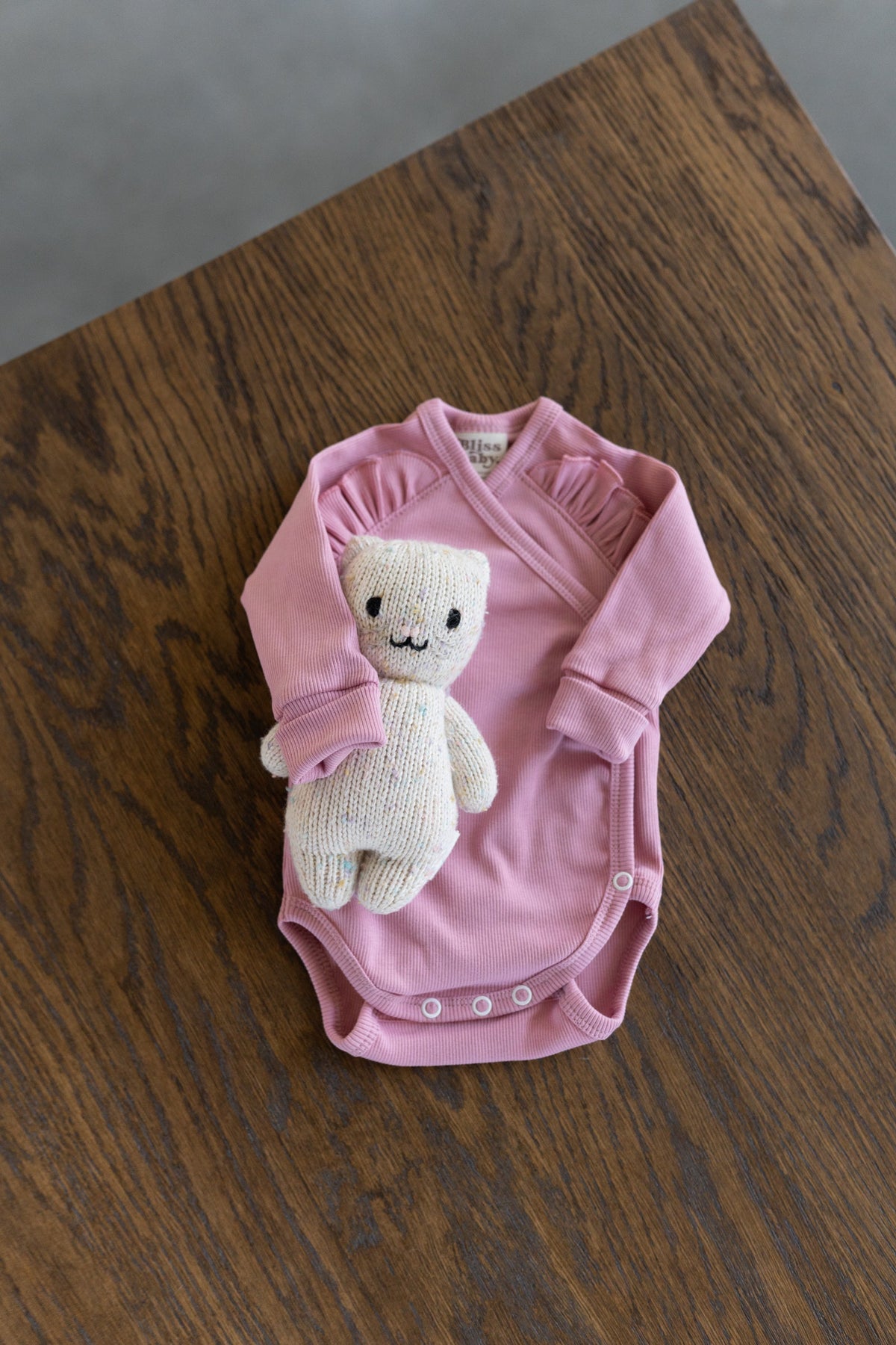 Body kopertowe OLD PINK z falbanką