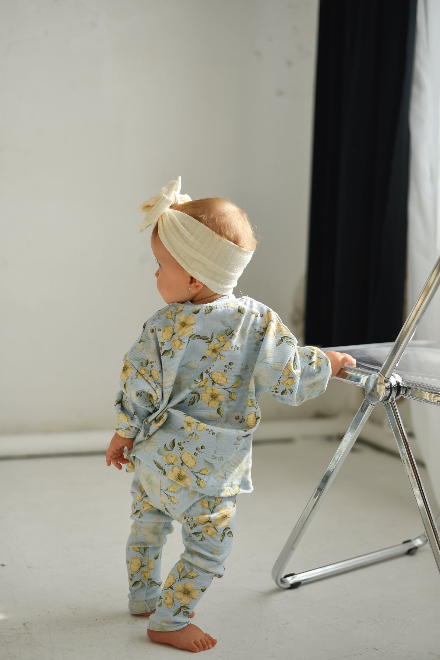 Bluza prążkowana oversize RÓŻE BŁĘKIT