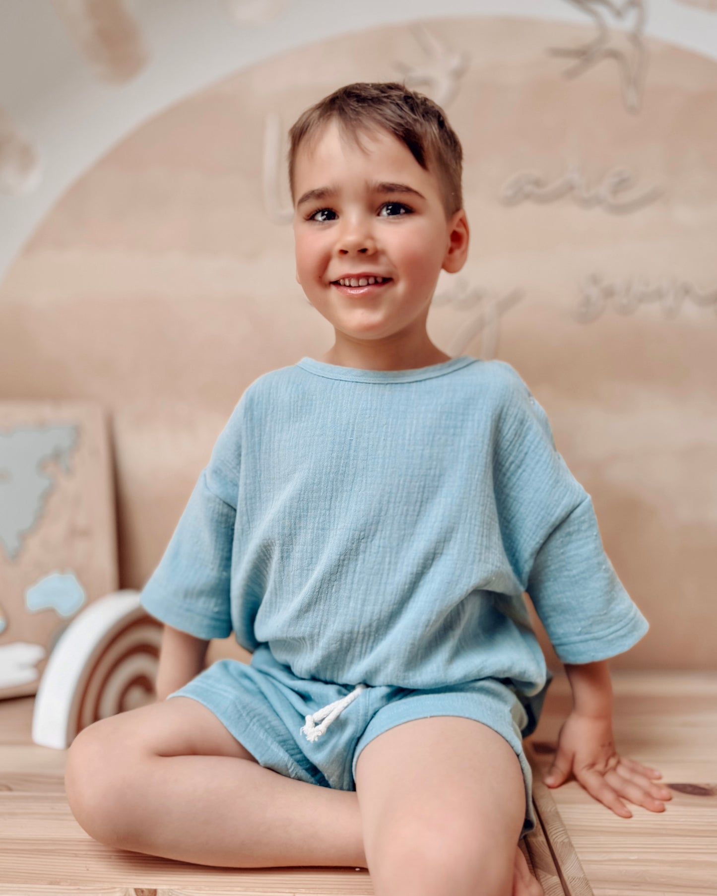 Musselin-Shorts ZITRONE