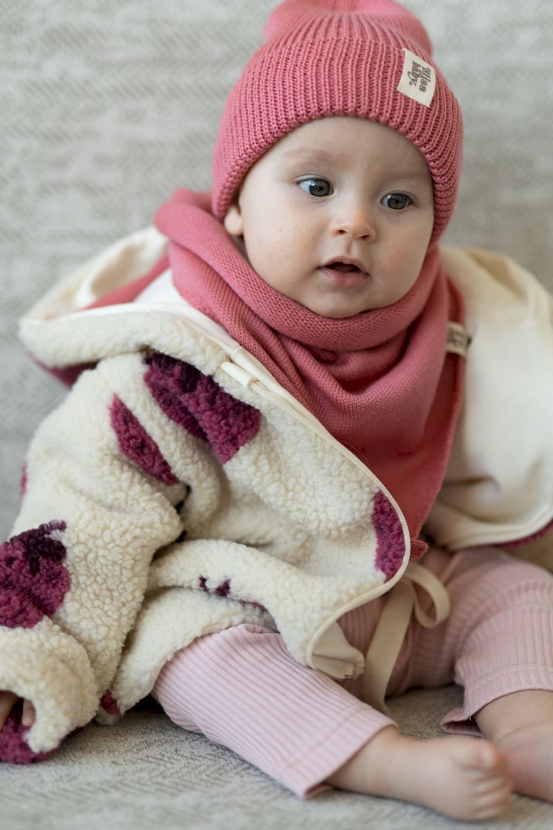 Szalik trójkątny merino RASPBERRY