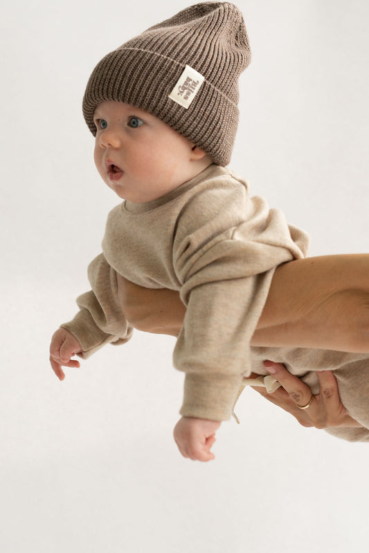 Beżowe body z długim rękawem dla niemowlaka BlissBaby
