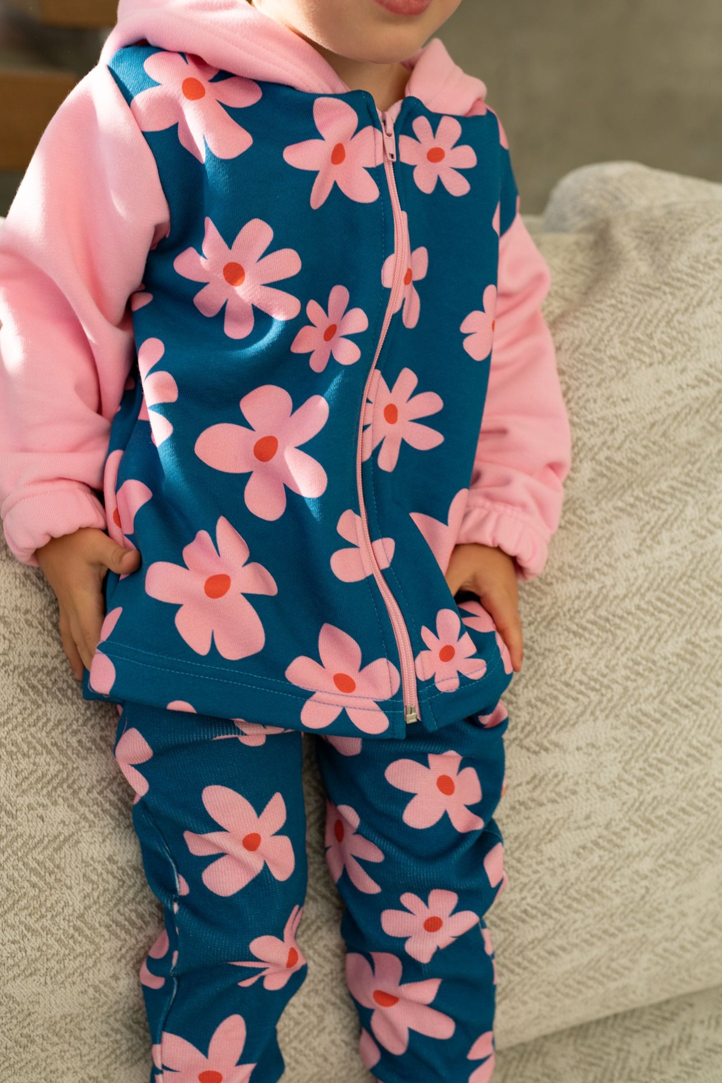 Bluza na zamek FLOWER POWER MIDNIGHT