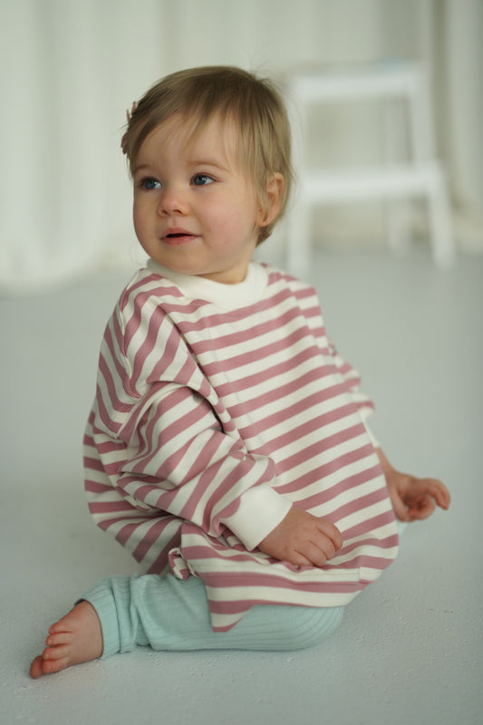 Bluza oversize PINK STRIPES