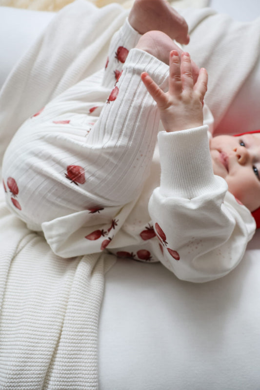 Legginsy bezuciskowe truskawki