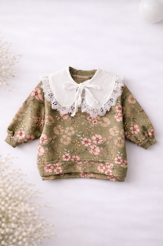 Kołnierzyk z koronką śmietanka