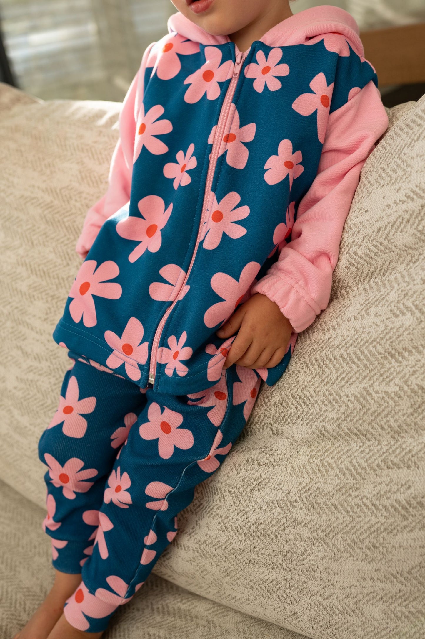 Bluza na zamek FLOWER POWER MIDNIGHT