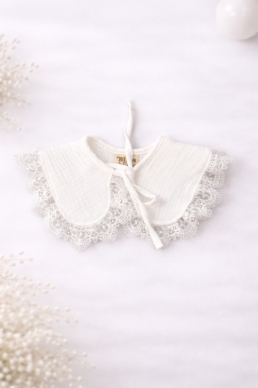 Kołnierzyk z koronką śmietanka