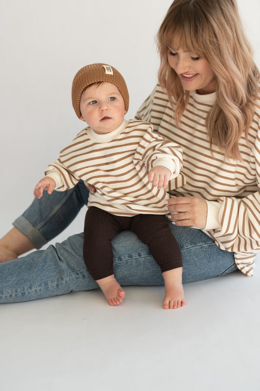 Bluza overisze BEIGE STRIPES