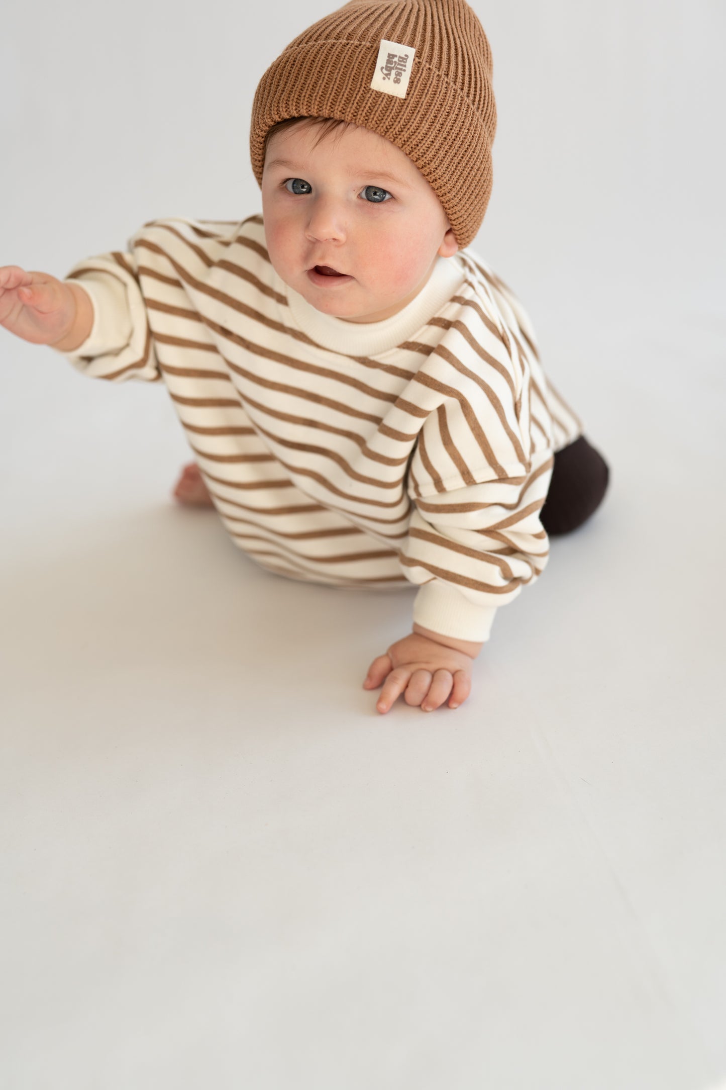 Bluza overisze BEIGE STRIPES