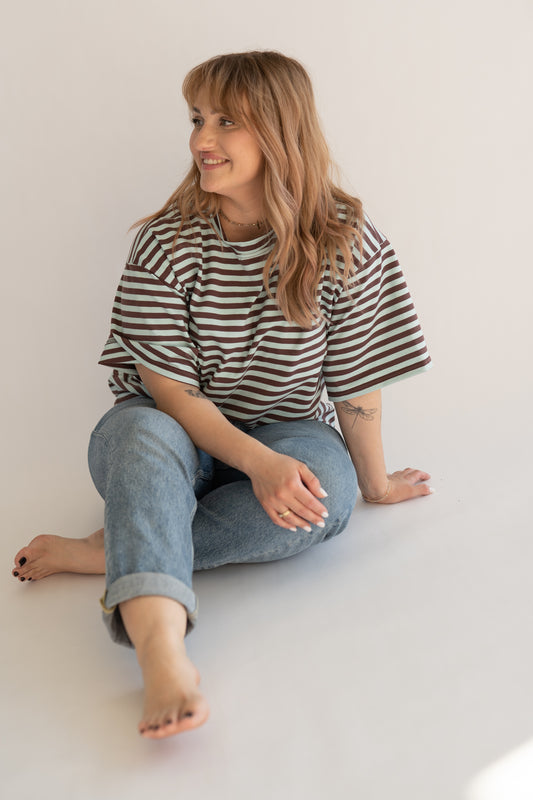 T-shirt MINT AND BROWN MAMA