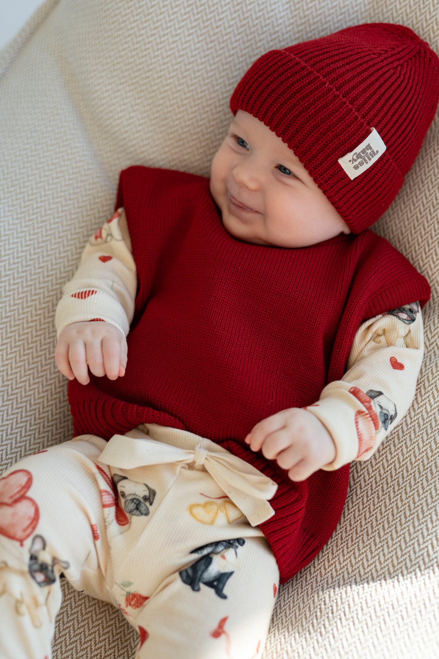Czapka merino CHERRY