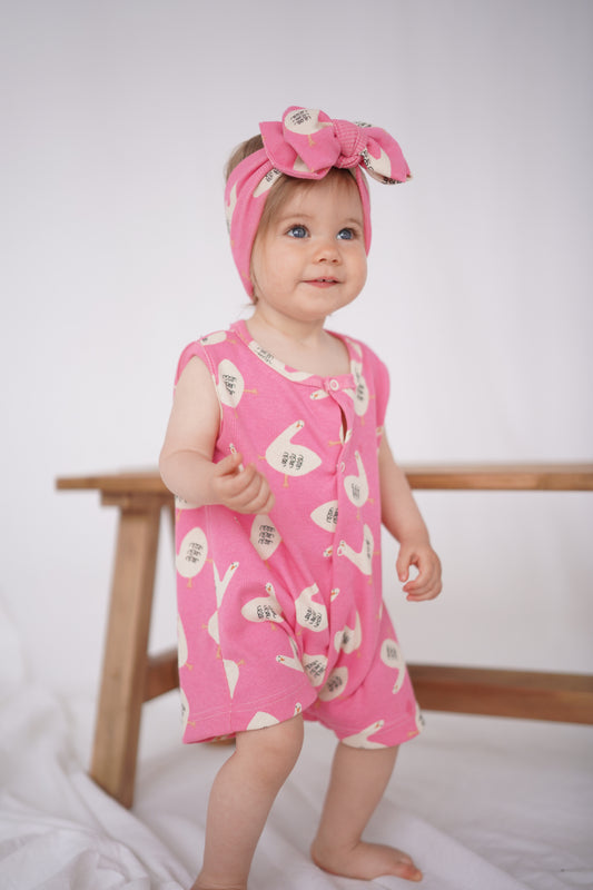 Rompers prążkowany PINK CHOOK