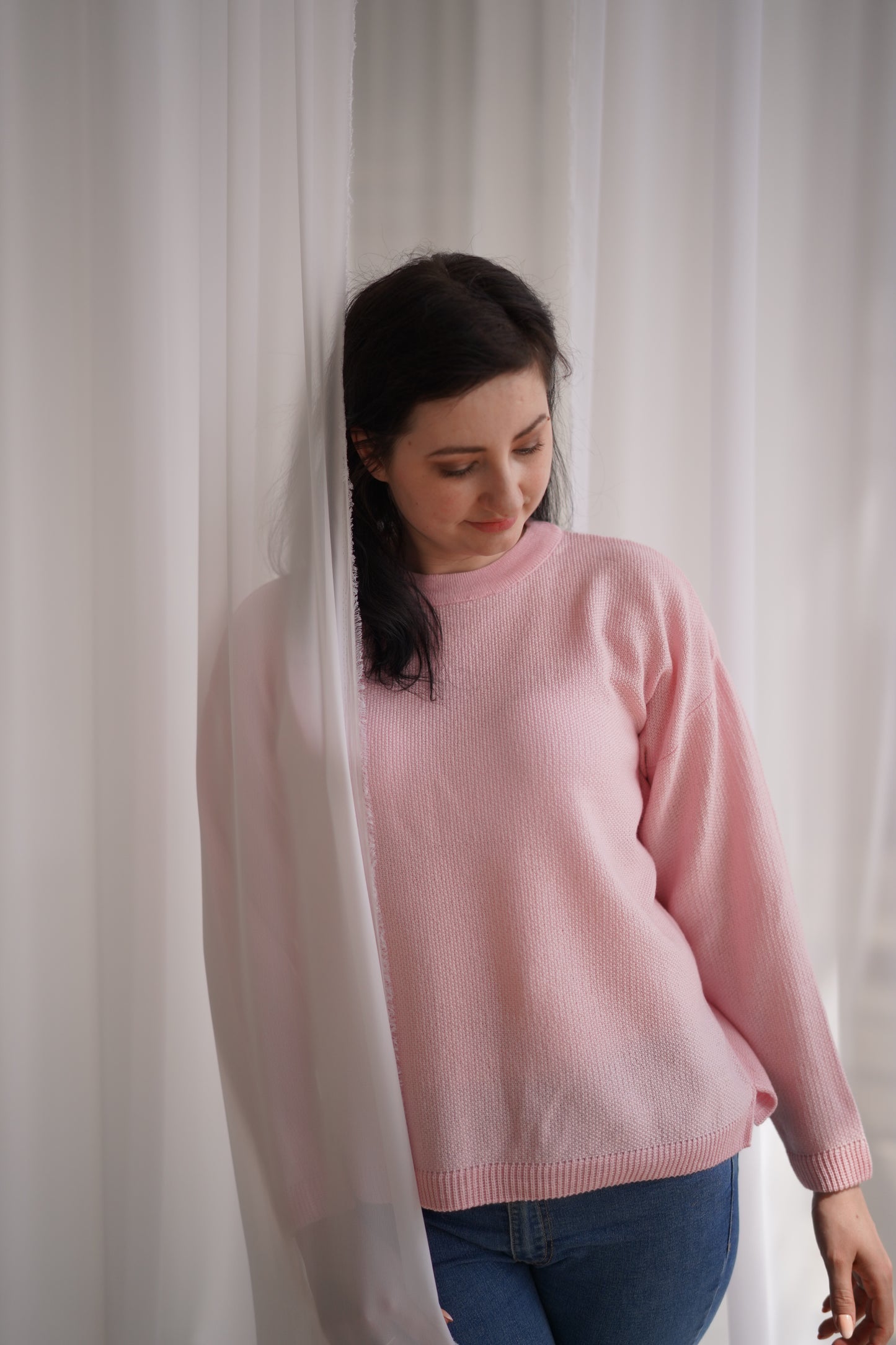 Sweter MAMA merino LIGHT PINK