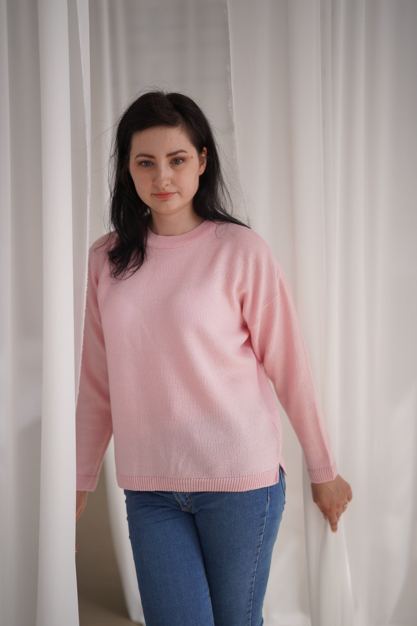 Sweter MAMA merino LIGHT PINK