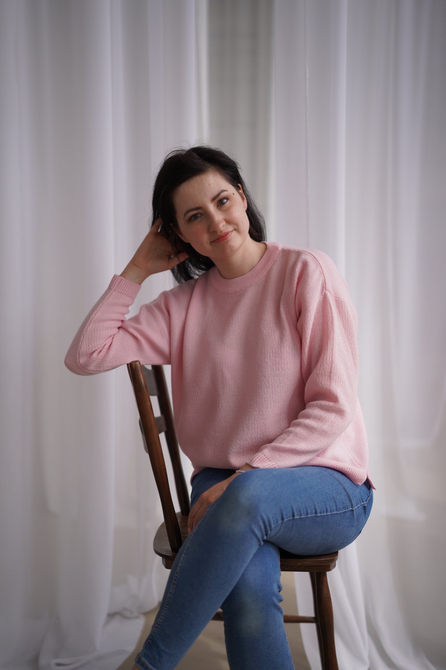 Sweter MAMA merino LIGHT PINK
