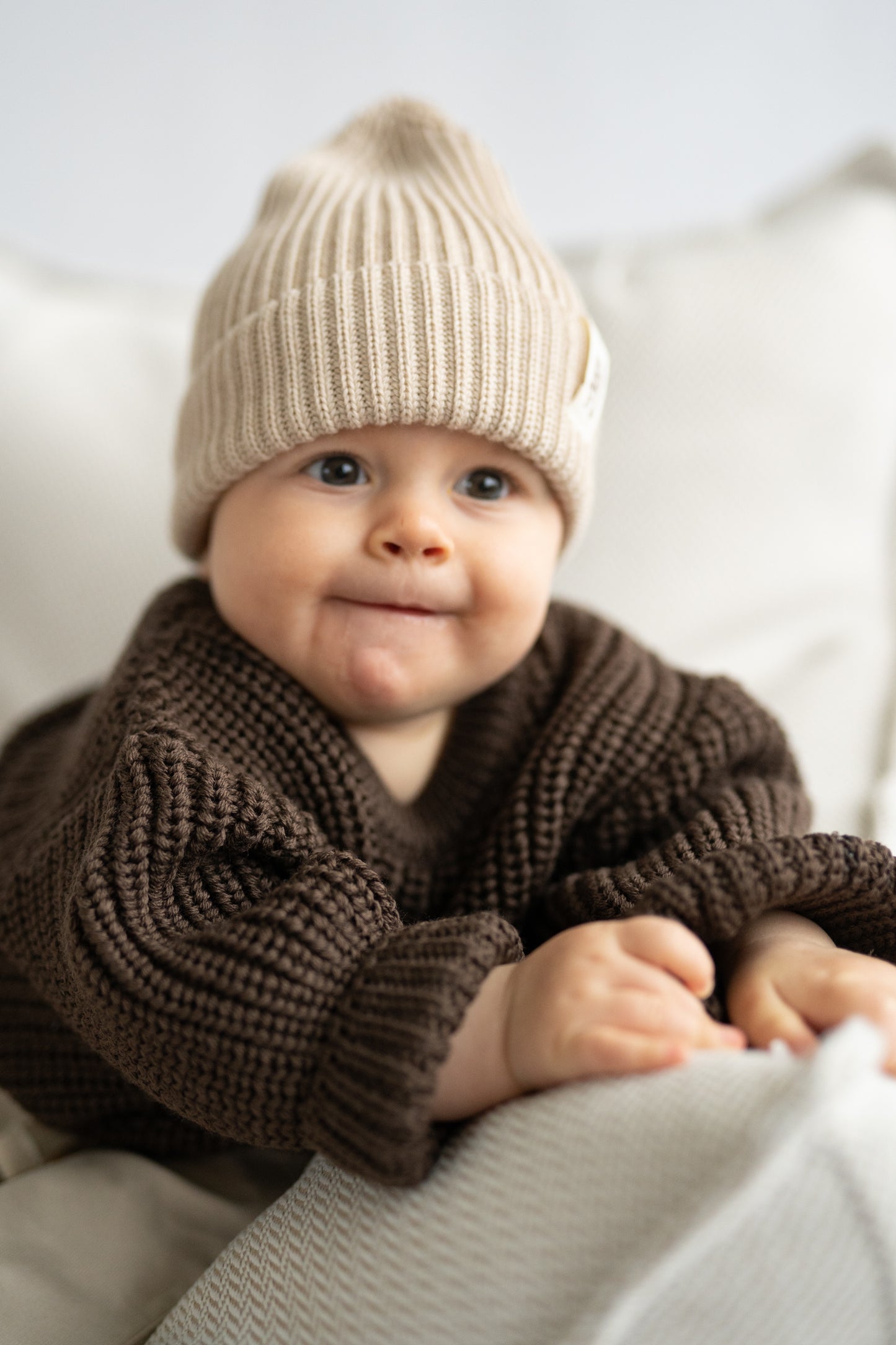 Sweter merino CZEKOLADOWY