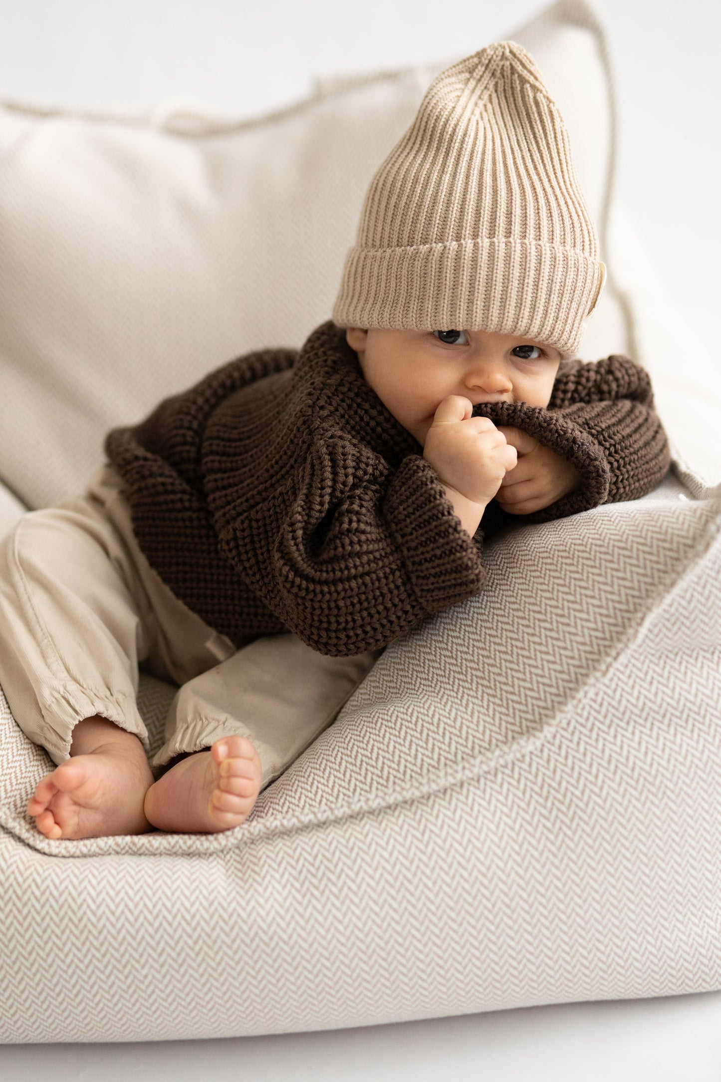 Sweter merino CZEKOLADOWY