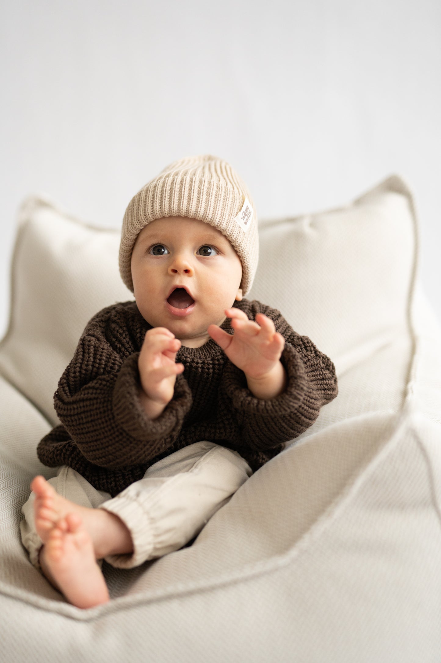 Spodnie sztruksowe JASNY BEŻ