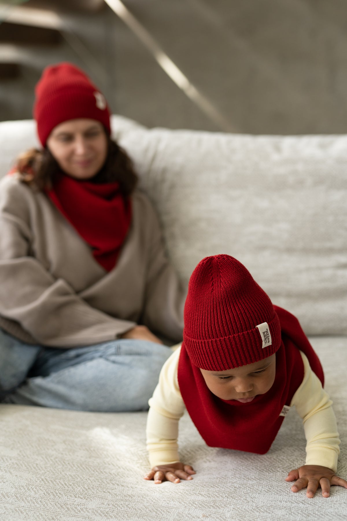 Czapka merino CHERRY MAMA