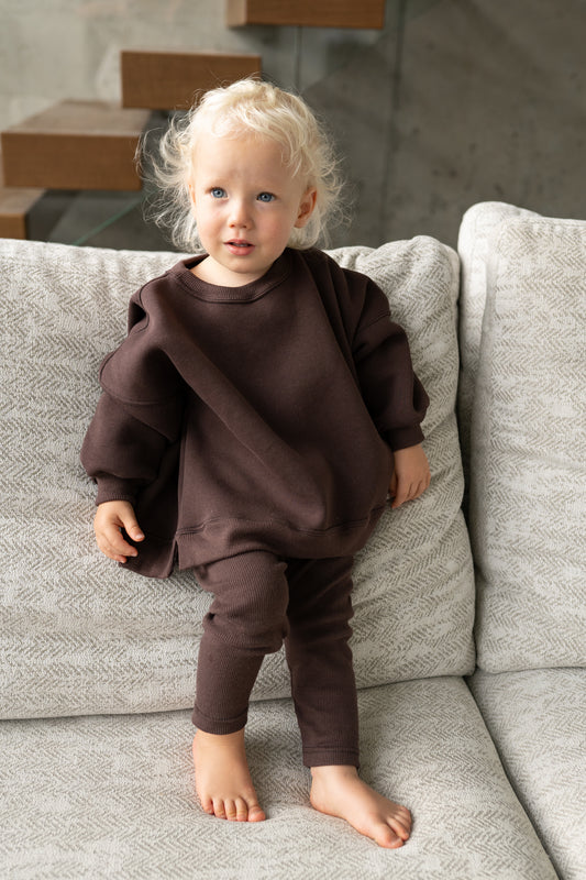BLUZA OVERSIZE CZEKOLADA