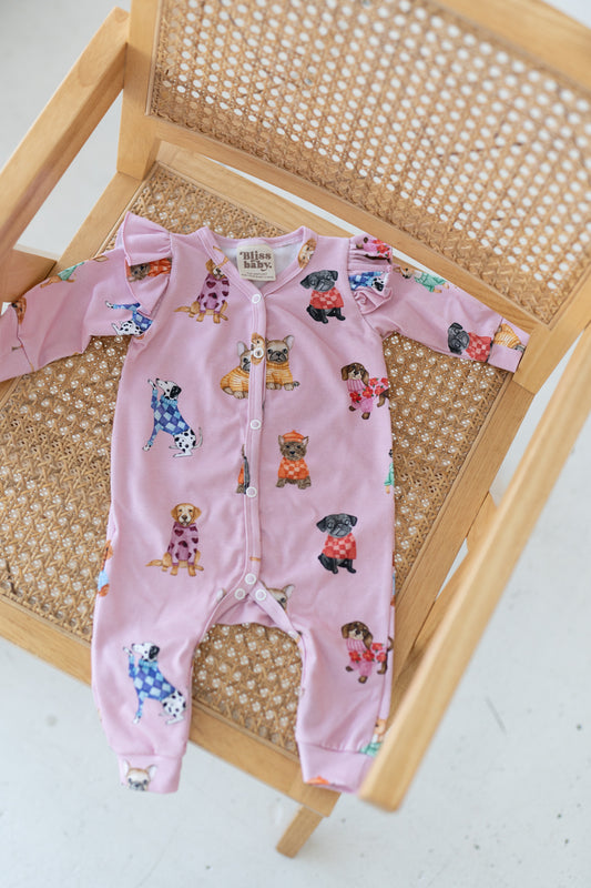 Pajacyk na napy PINK PUPPY