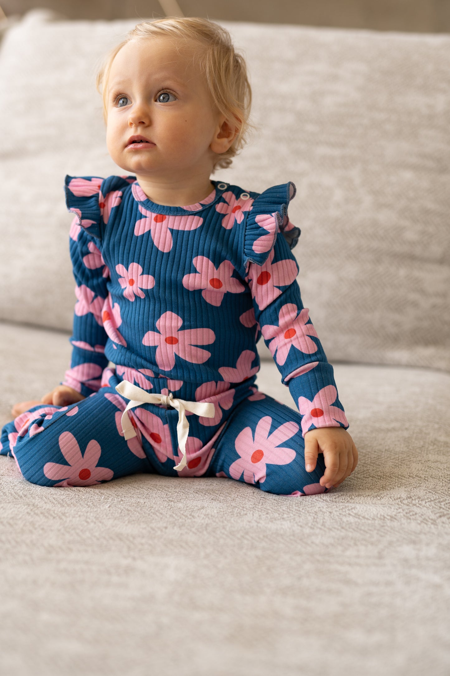 Body z falbanką FLOWER POWER MIDNIGHT