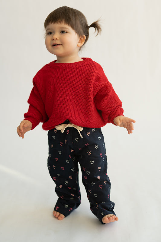 Spodnie sztruksowe Heart w stylu baggy