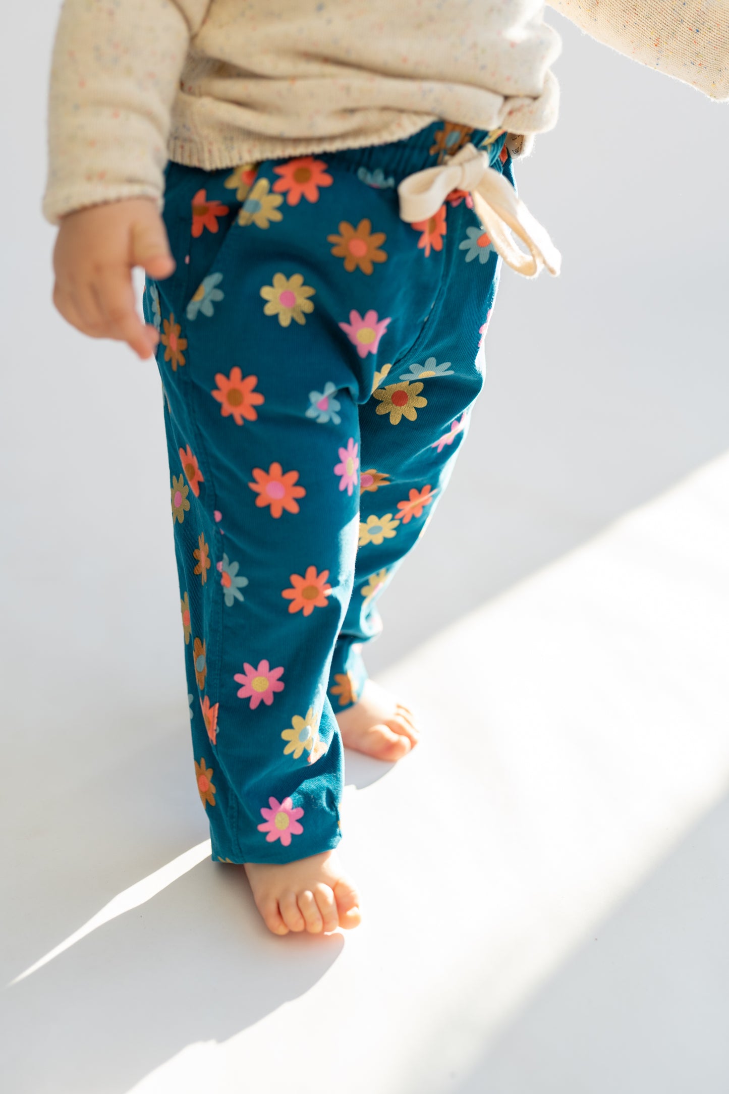 Spodnie sztruksowe PETROL BLUE w stylu baggy