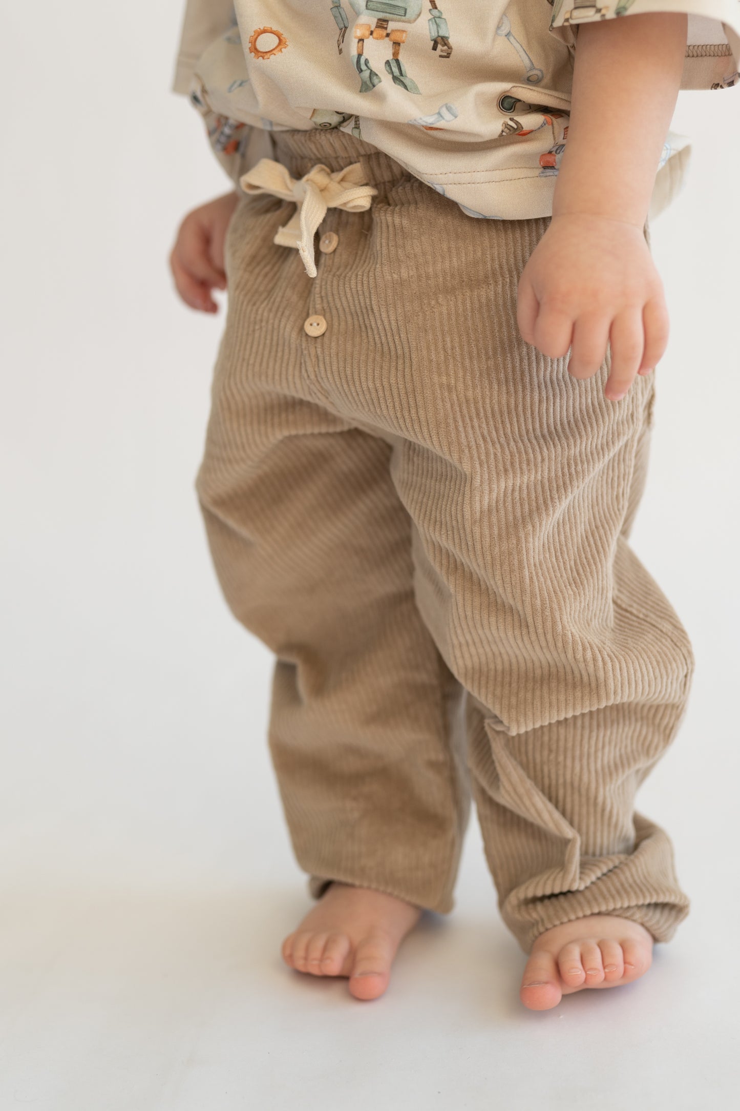 Spodnie sztruksowe OATMEAL w stylu loose fit