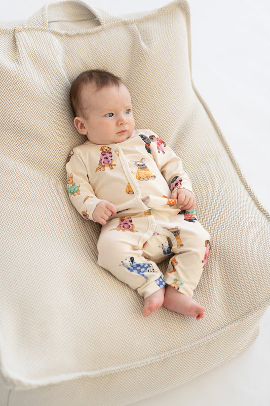 Pajacyk na napy CREAM PUPPY