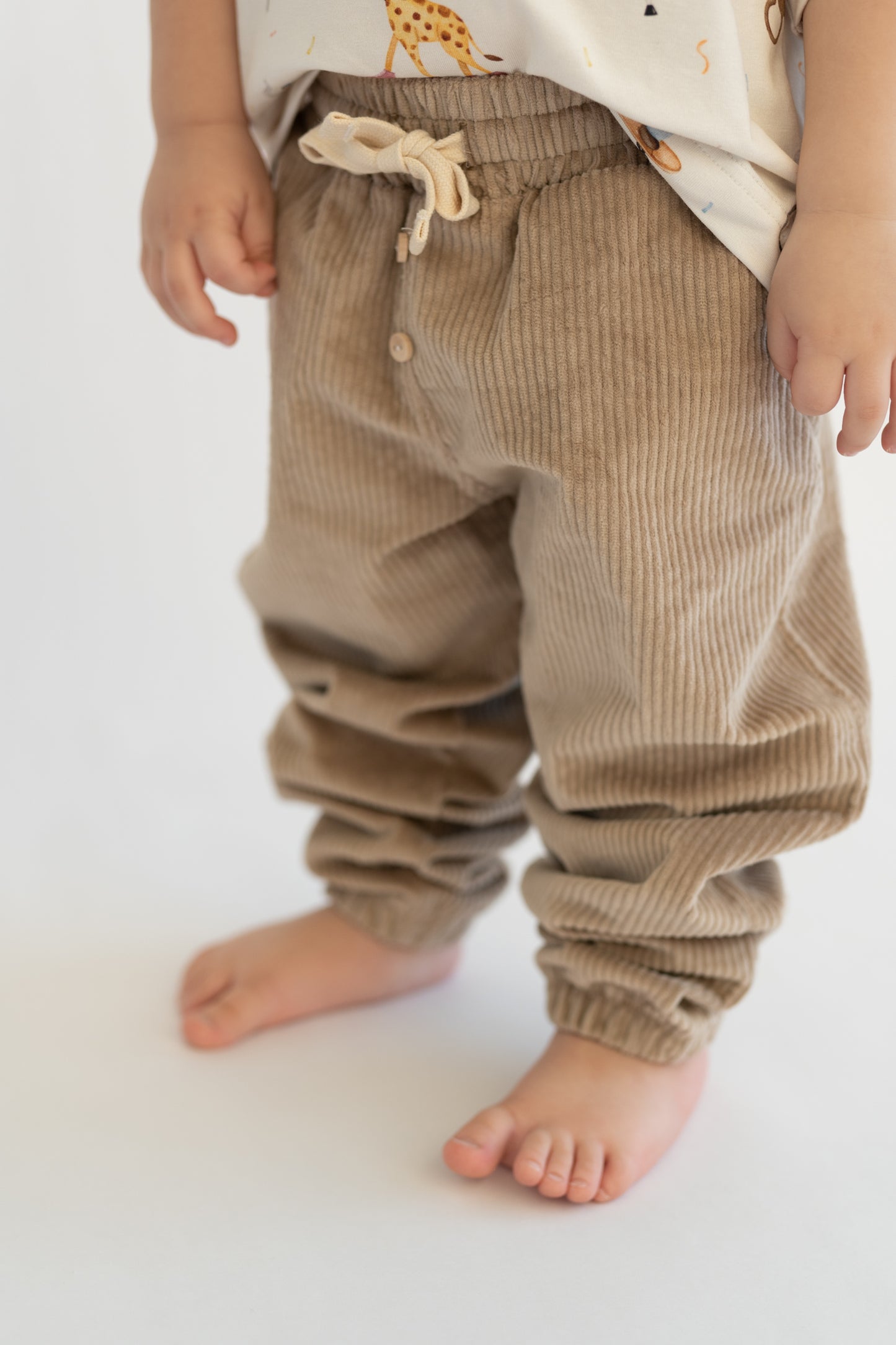 Spodnie sztruksowe OATMEAL w stylu jogger