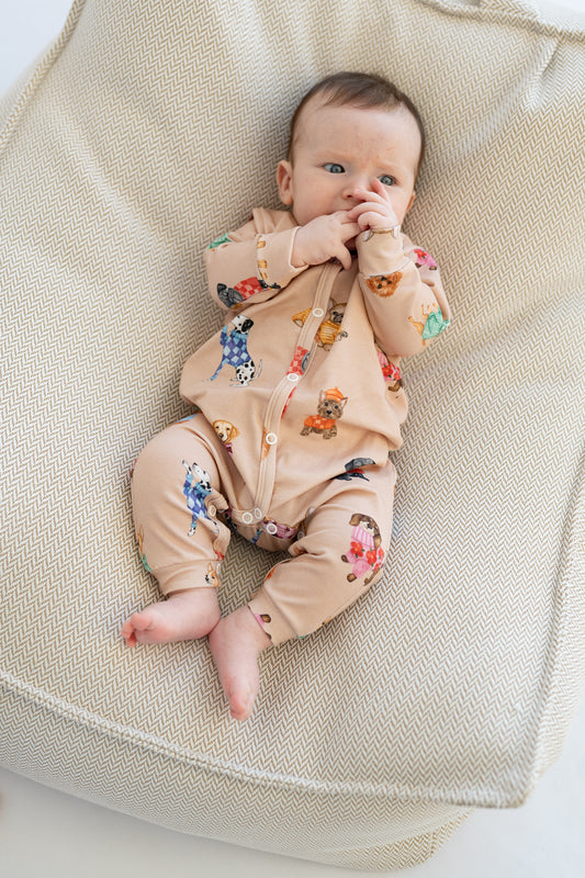 Pajacyk na napy BEIGE PUPPY