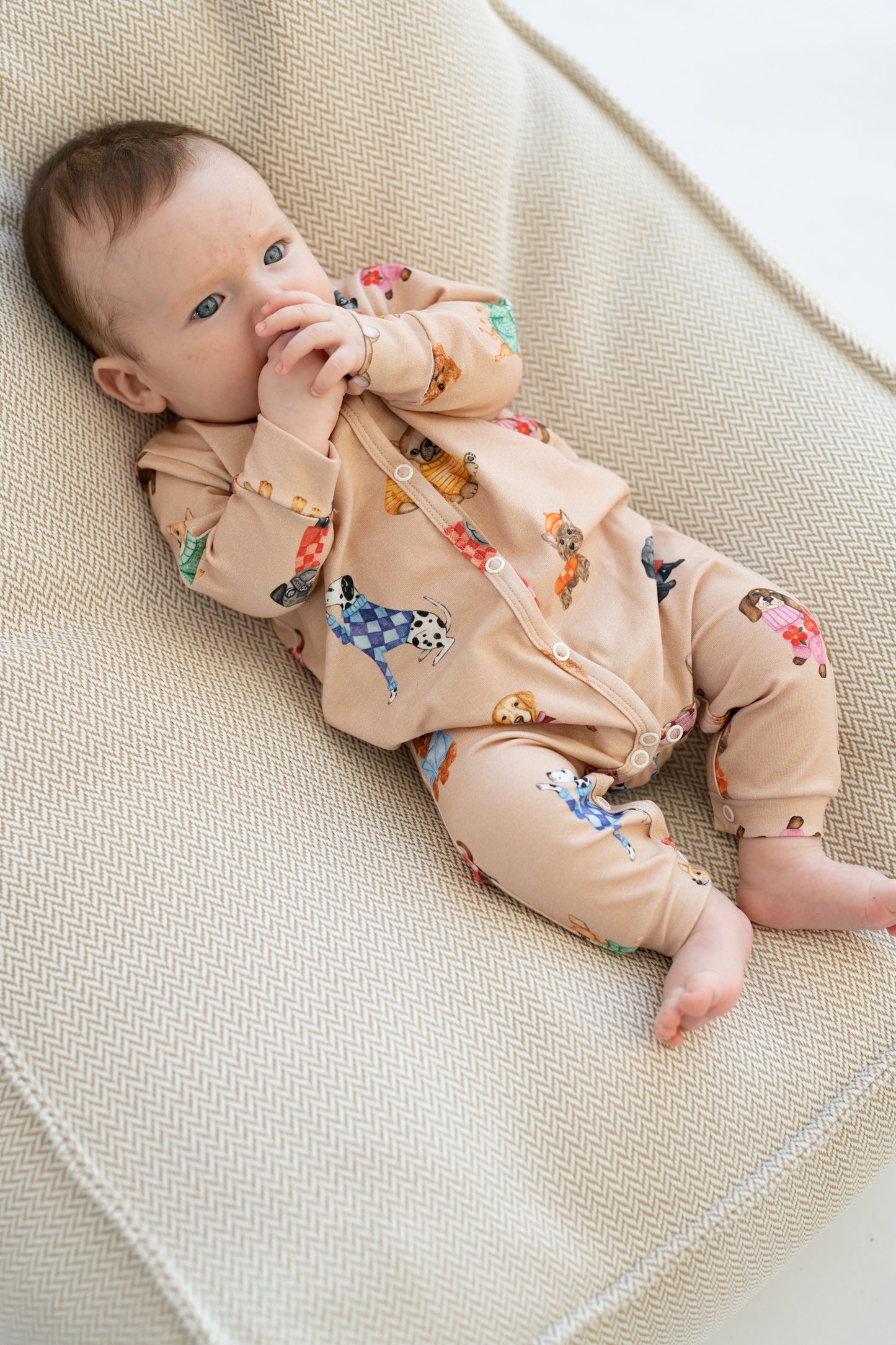 Pajacyk na napy BEIGE PUPPY