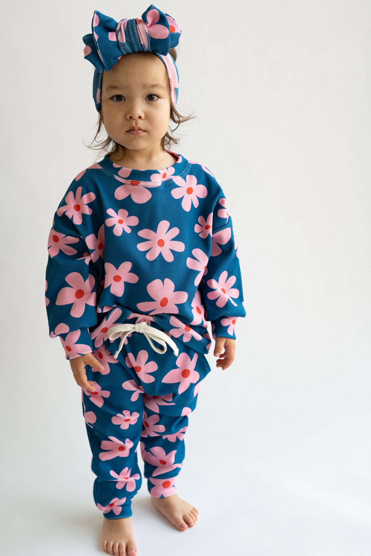 Bluza prążkowana FLOWER POWER MIDNIGHT