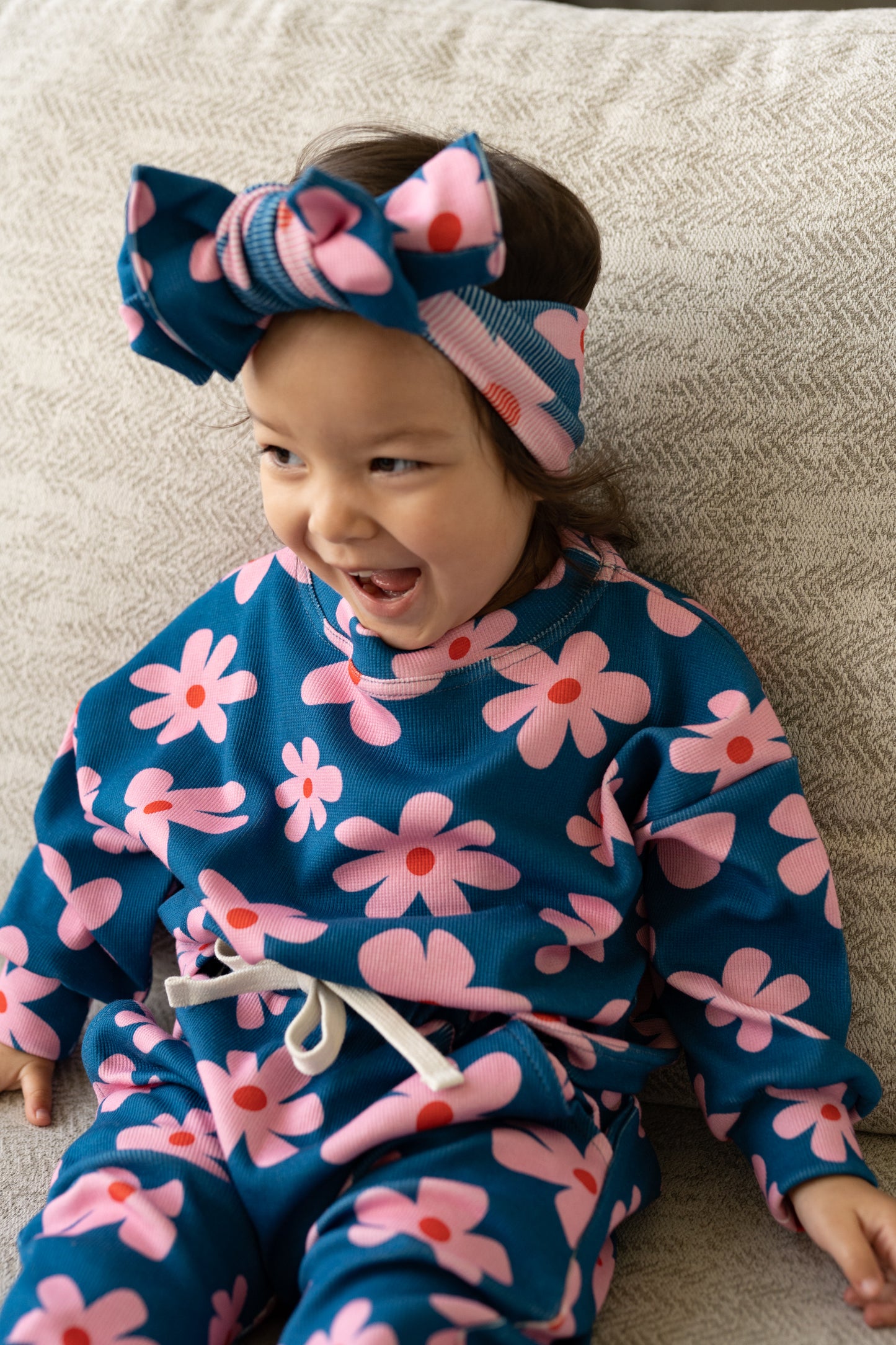 Bluza prążkowana FLOWER POWER MIDNIGHT