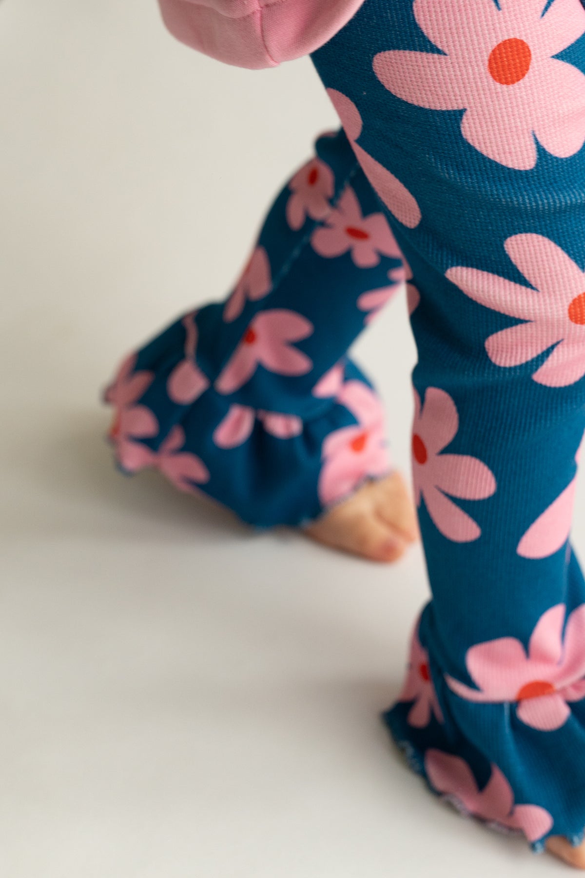 Legginsy z falbanką FLOWER POWER MIDNIGHT
