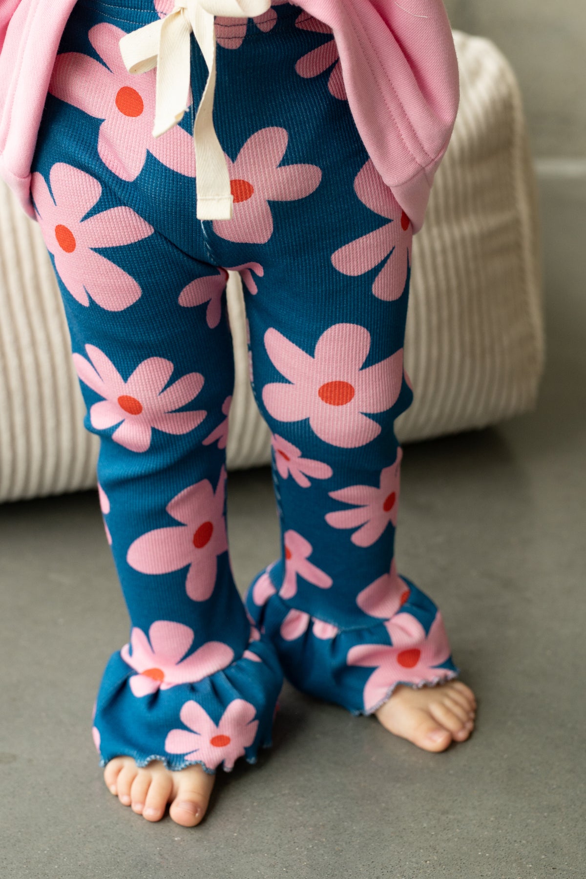 Legginsy z falbanką FLOWER POWER MIDNIGHT