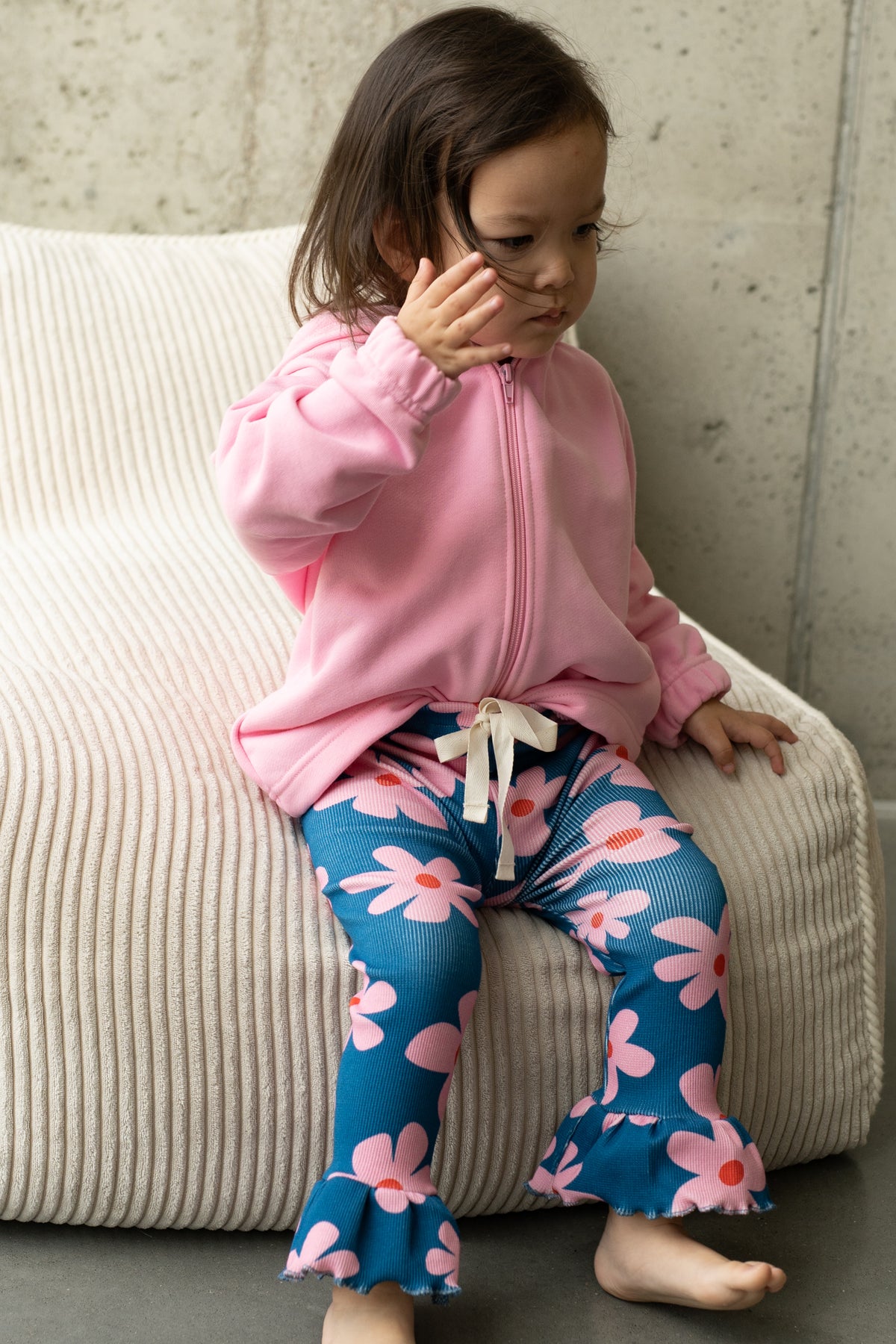 Legginsy z falbanką FLOWER POWER MIDNIGHT