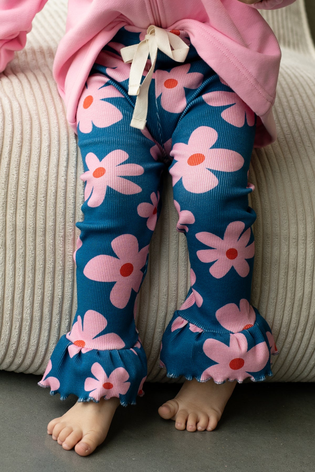 Legginsy z falbanką FLOWER POWER MIDNIGHT