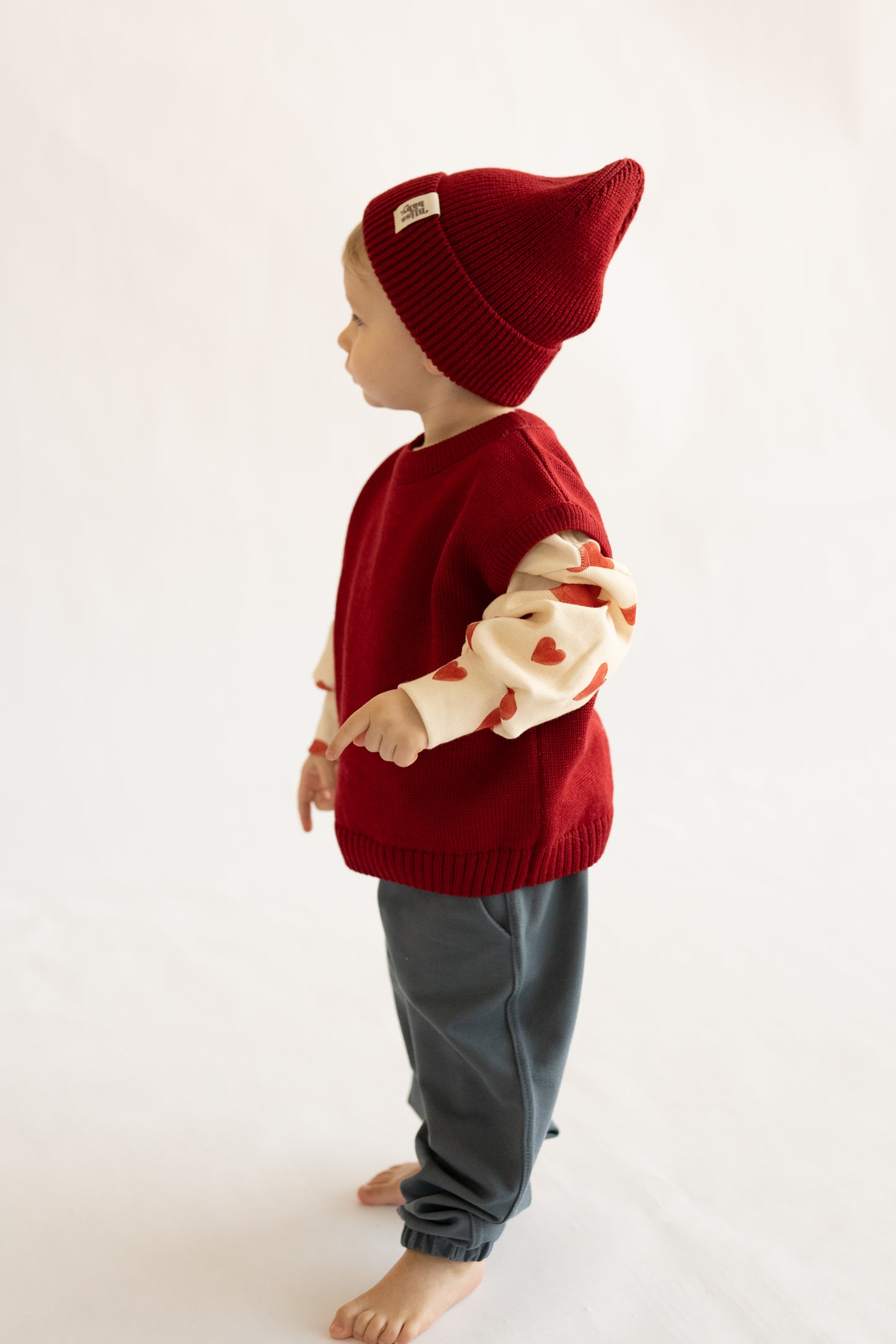 Czapka merino CHERRY