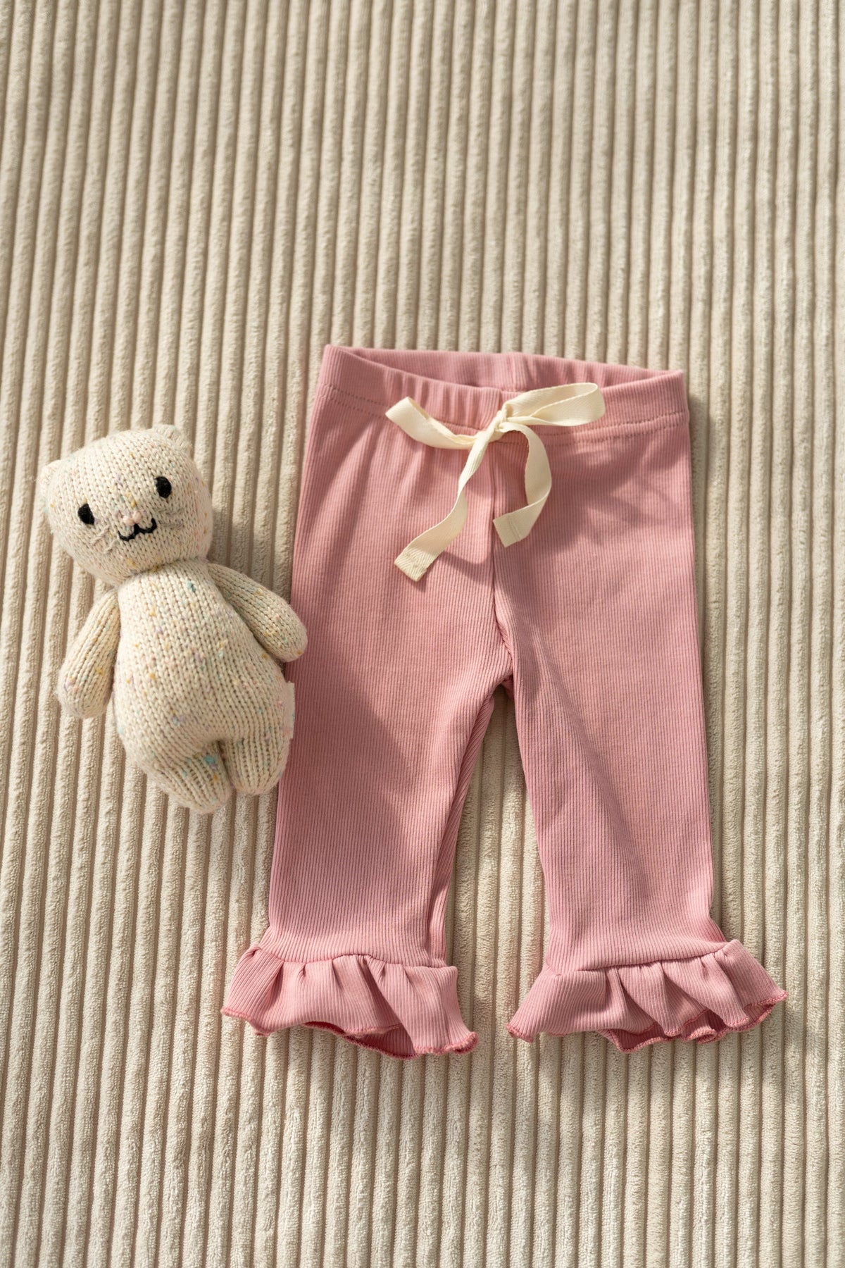 Legginsy z falbanką OLD PINK